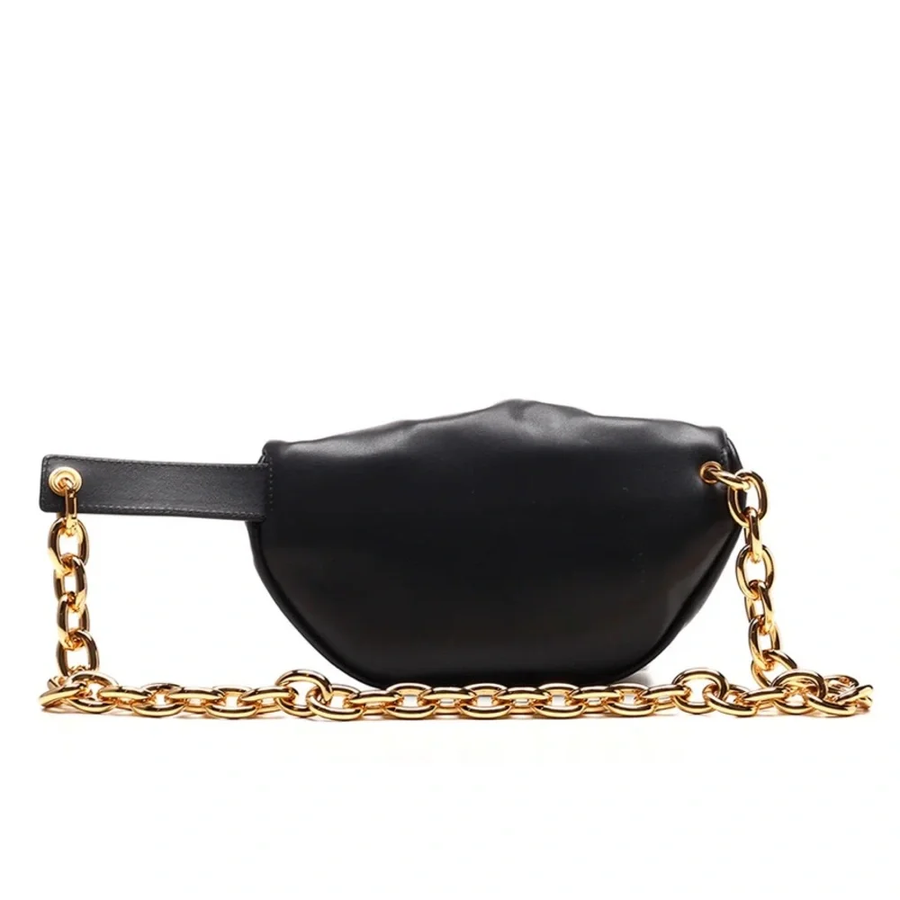 Bottega Veneta Black Crescent Pouch Clutch
